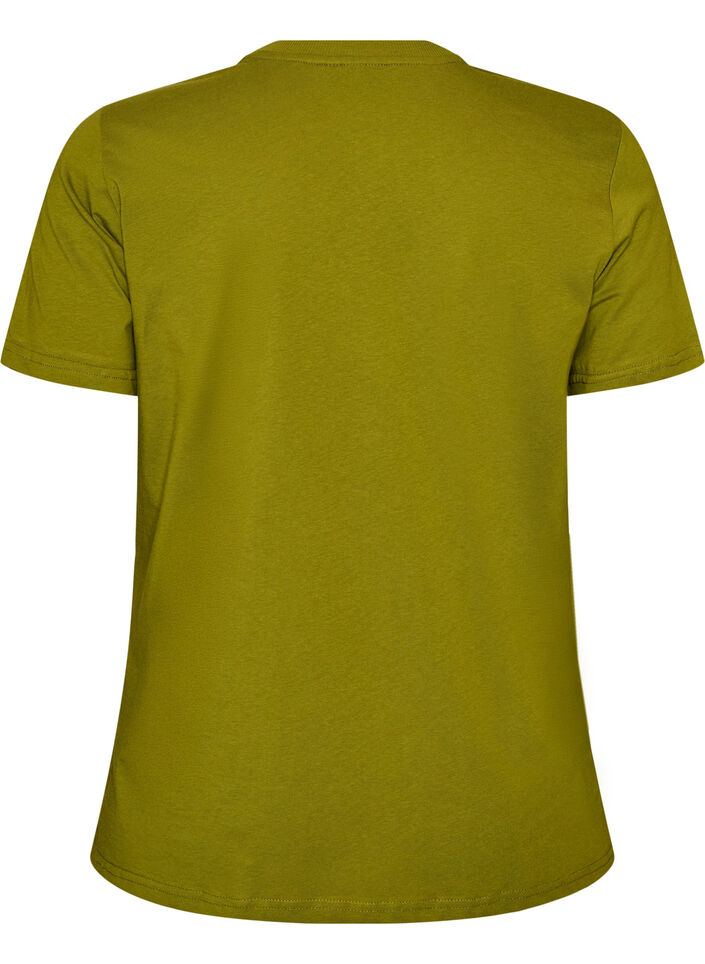 Basic cotton T-shirt with round neck, Green, Packshot image number 1