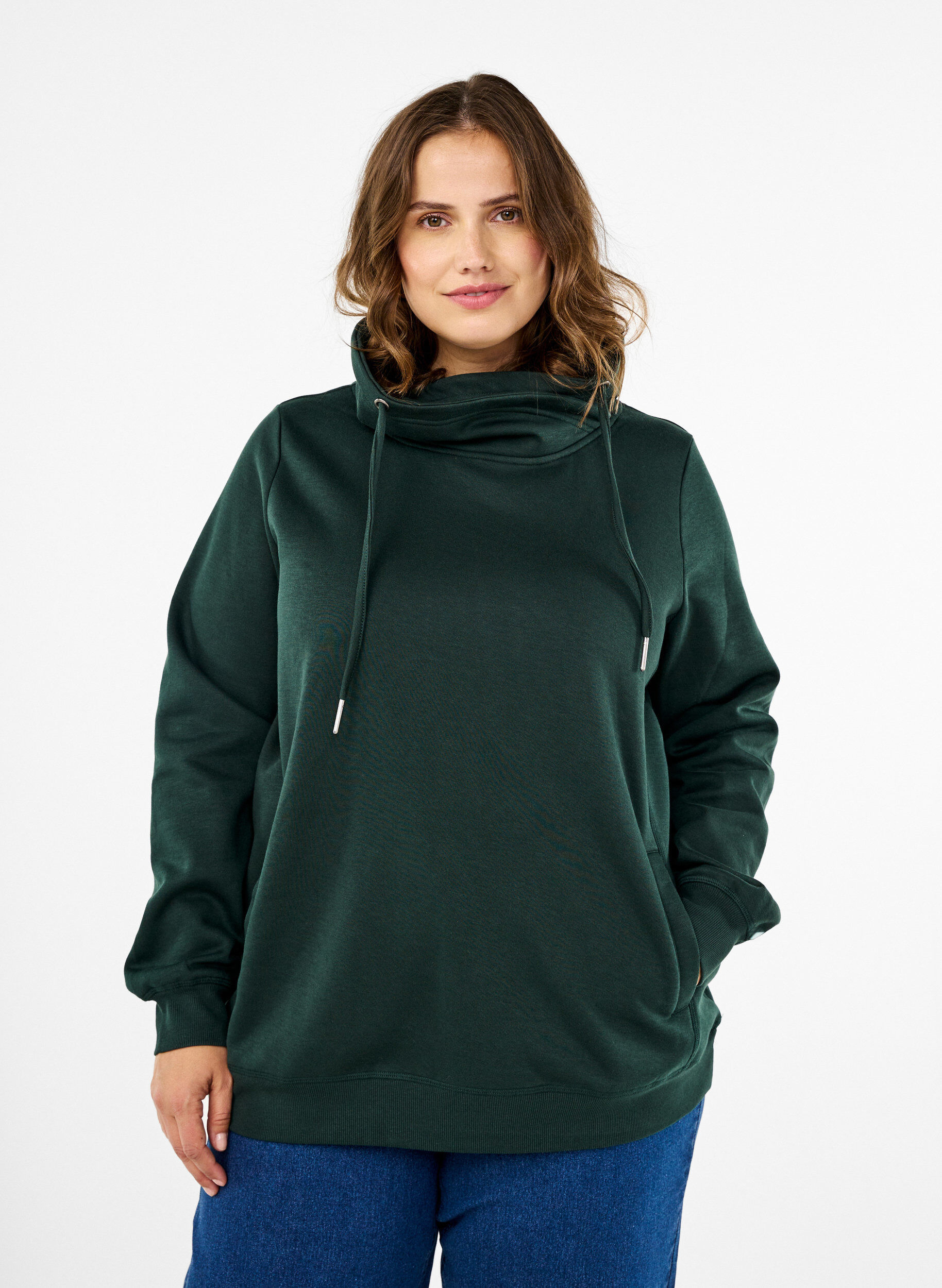 Zizzifashion FLASH - Sweatshirt with high collar, Scarab, Model image number 0