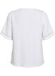 Blouse in linen and viscose with crochet details, White, Packshot image number 1