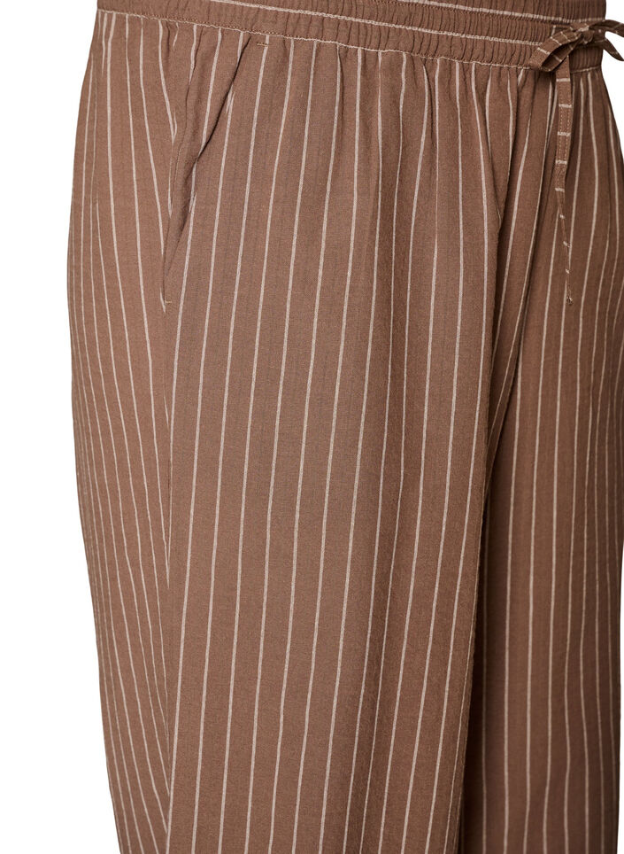 Loose trousers with high waist and pockets, Brown, Packshot image number 2