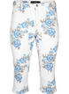Amy high waist capri jeans with floral print, White B.AOP, Packshot image number 0