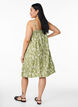 Short viscose dress with spaghetti straps, Green, Model image number 1