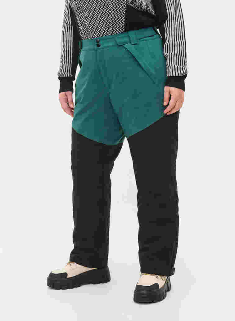 Ski pants with pockets, Mallard Green Comb, Model image number 3