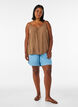 Strap top in viscose, Brown, Model image number 1