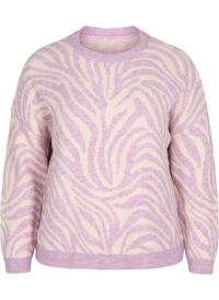 Knitted jumper with print