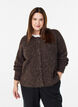 Knitted cardigan with sequins, Brown, Model image number 0