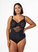 Body with underwire and lace detail, Black, Model image number 0