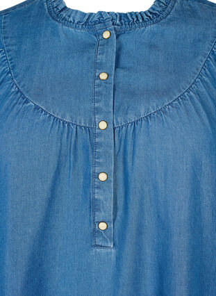 Long sleeve tunic from TENCEL™ Lyocell, Medium Blue denim, Packshot image number 2