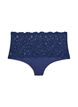 High-waisted hipster briefs with lace, Medieval Blue, Packshot image number 1
