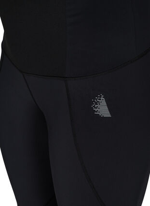 Cropped gym leggings with tummy-tuck effect, Black, Packshot image number 3