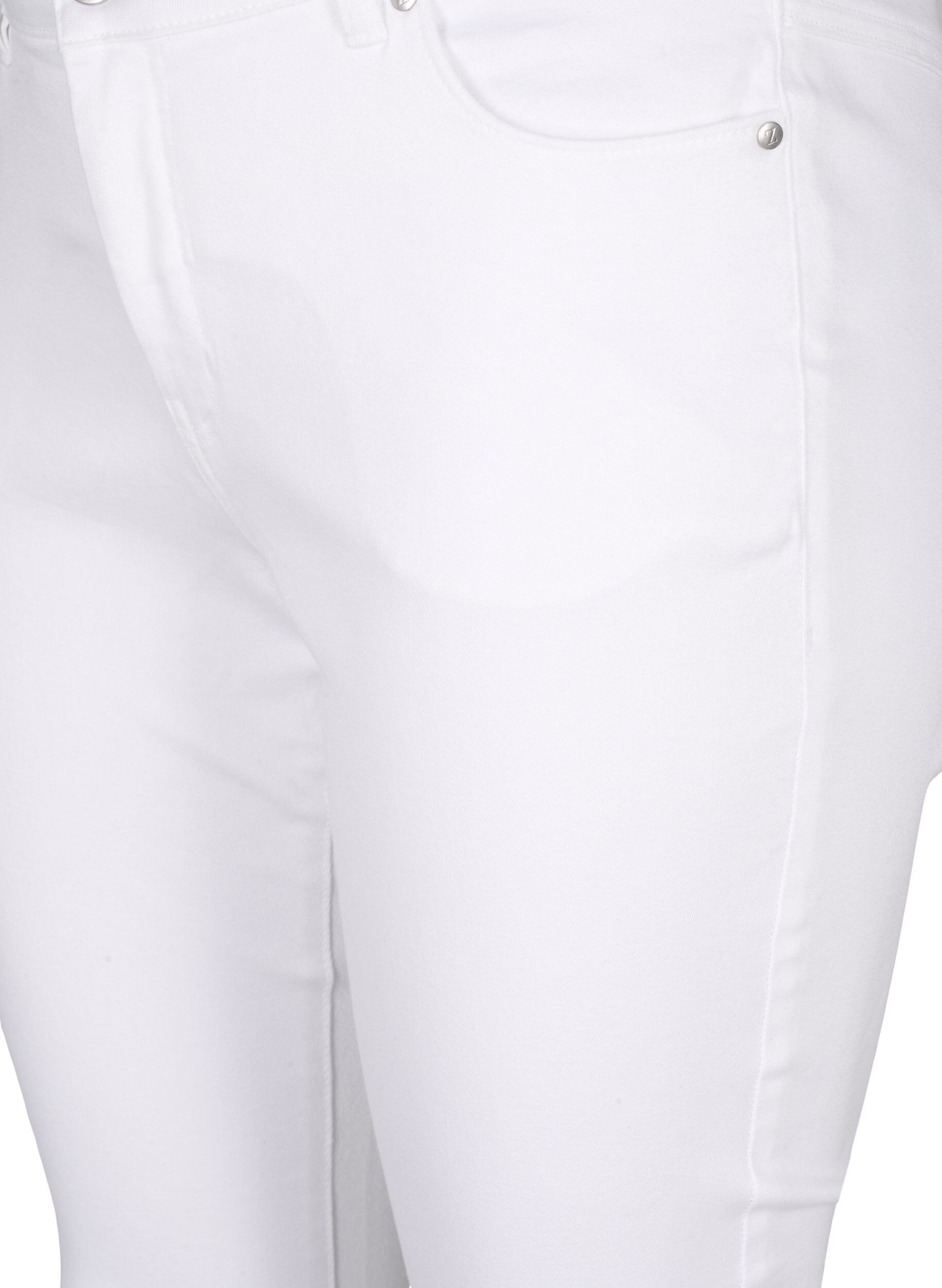 Zizzifashion Viona regular waist jeans, White, Packshot image number 2