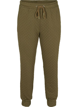 Sweatpants with quilted pattern, Ivy Green, Packshot image number 0