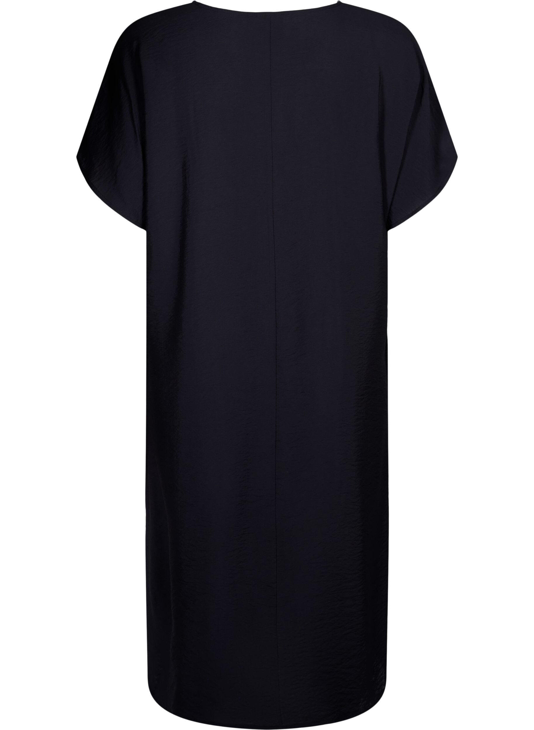 ZizzifashionV-neck dress in viscose, Black, Packshot image number 1