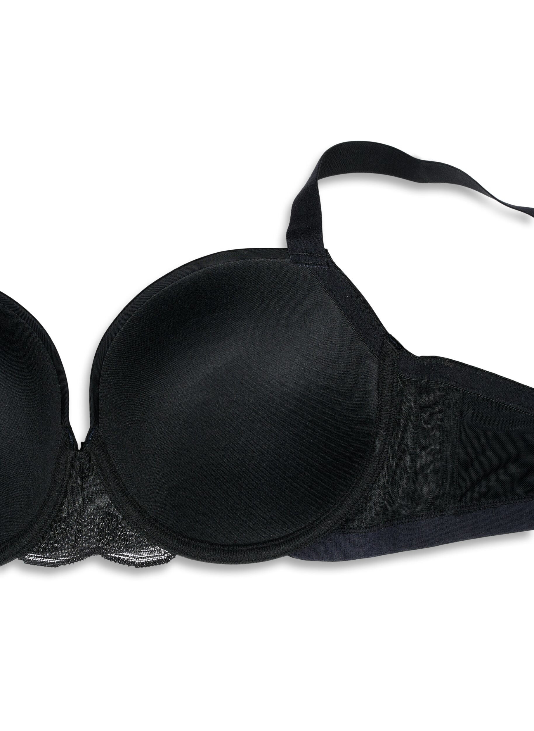 ZizzifashionMoulded bra with mesh, Black, Packshot image number 3