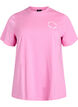 Organic cotton T-shirt with text motif, Pink, Packshot image number 0