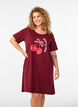 Short-sleeved nightgown in organic cotton, Red, Model image number 0