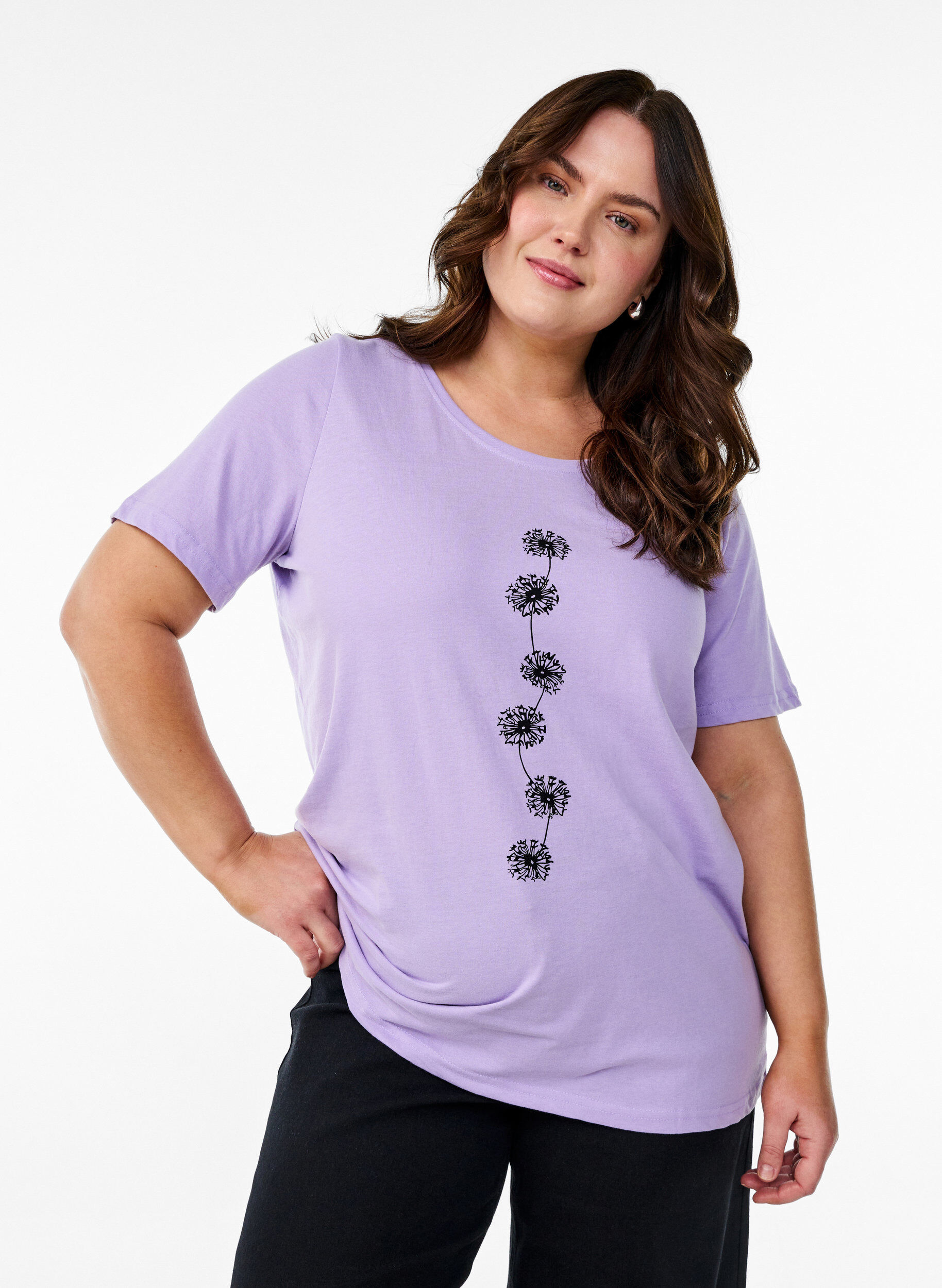 Zizzifashion FLASH - T-shirt with motif, Purple, Model image number 0
