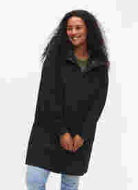 Raincoat with pockets and hood, Black, Model