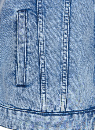 Denim vest with pockets and embroidery, Blue Denim Washed, Packshot image number 3