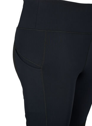 Stretchy and durable exercise leggings with pockets, Black, Packshot image number 3