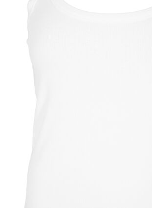 Ribbed tank top in cotton, Bright White, Packshot image number 2
