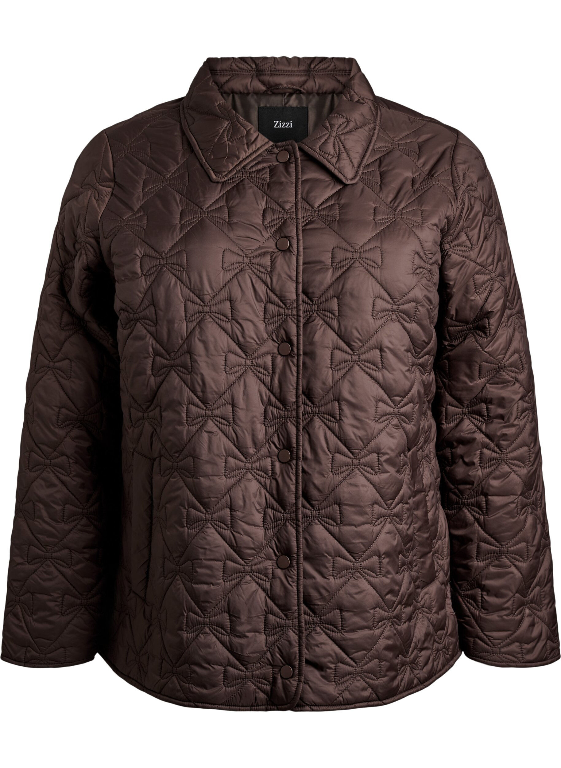 ZizzifashionLightly padded jacket with decorative quilting, Brown, Packshot image number 0