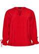 Viscose blouse with ties and ruffle details, Red, Packshot image number 0