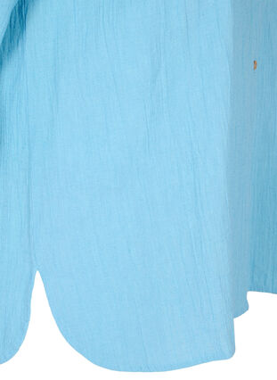 Blouse with 3/4-length sleeves and buttons, Alaskan Blue, Packshot image number 3