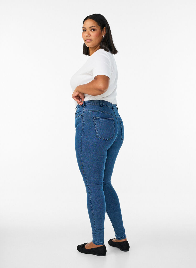 Amy high-waisted super slim fit jeans, Blue, Model image number 1
