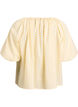 Small check blouse with an elasticated neckline and elbow-length sleeves, Yellow, Packshot image number 1