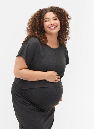 Melange Pregnancy Set, Black Melange, Model image number 2