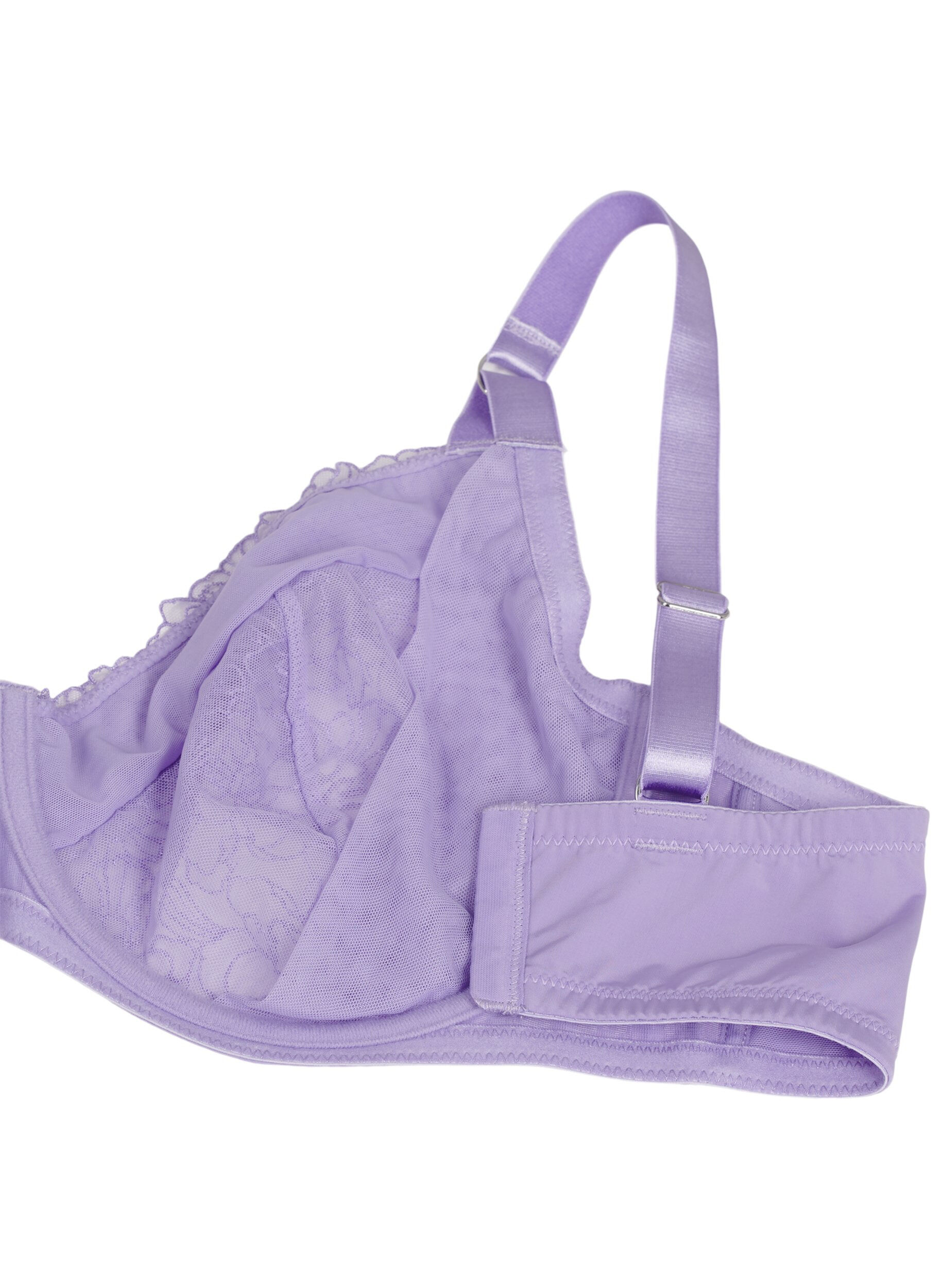 Zizzifashion Full cover bra with lace, Purple, Packshot image number 3