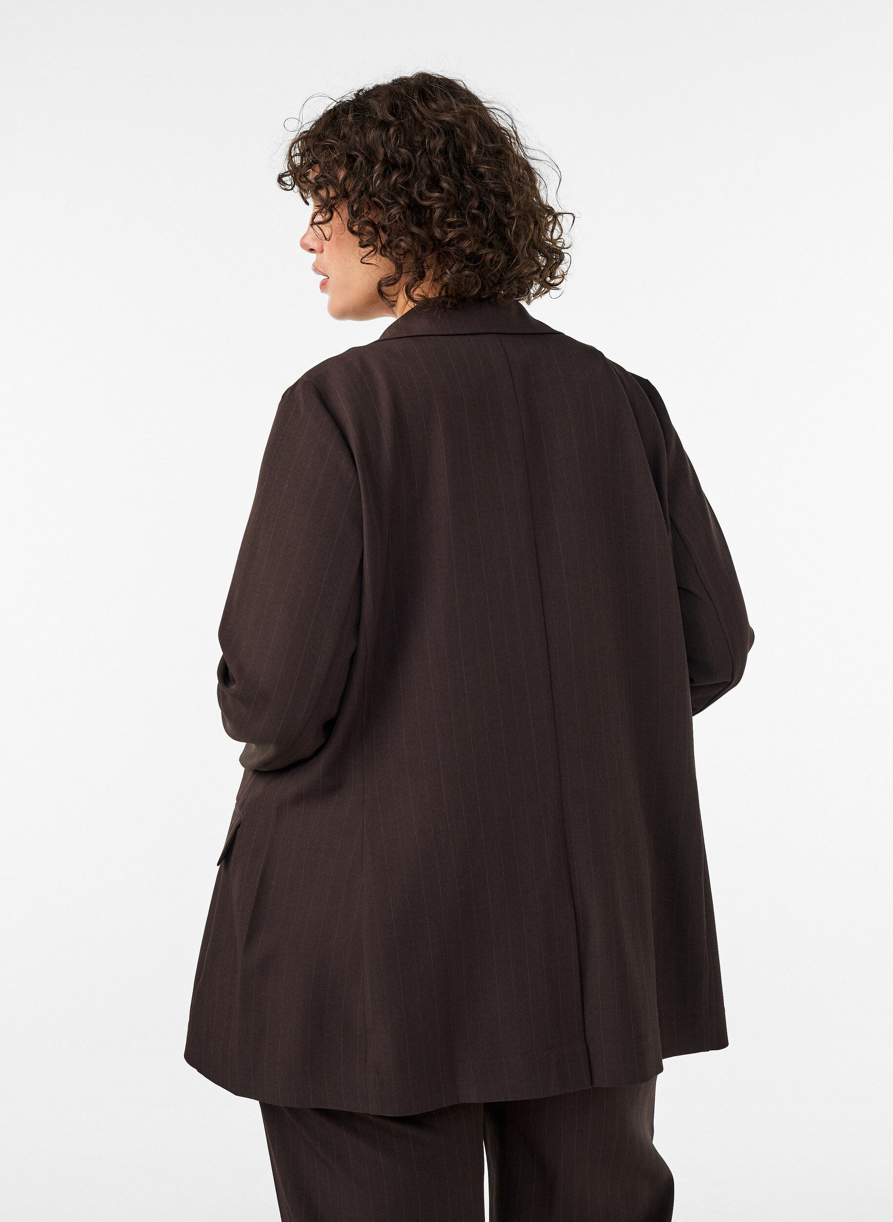 ZizzifashionBlazer with pockets and slits, Brown, Model image number 2