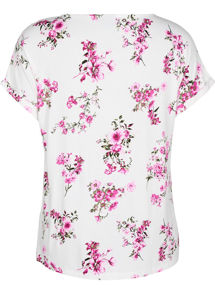 T-shirt with floral print, Pink, Packshot image number 1