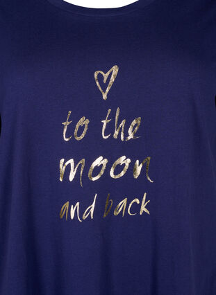 Short-sleeved nightgown in organic cotton, Rhodonite To The Moo, Packshot image number 2