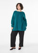 Knitted jumper with a diagonal pattern and raglan sleeves, Green, Model image number 1