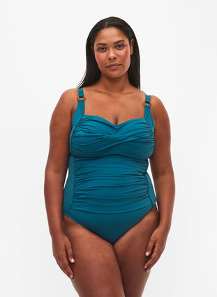 Quilted swimsuit with drapes, Spruced-up, Model image number 0