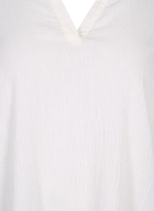 Dress with V neckline and collar, White, Packshot image number 2