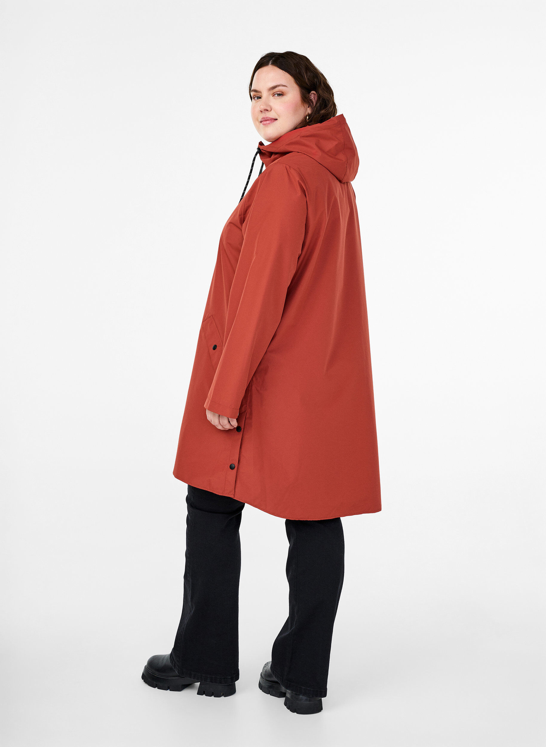 Zizzifashion Rain jacket with pockets and hood, Red, Model image number 2