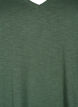 Short-sleeved basic t-shirt with v-neck, Green, Packshot image number 2