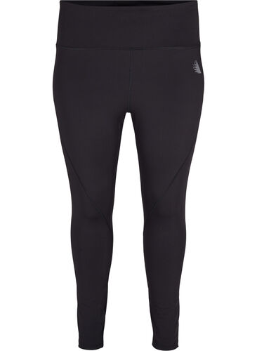 CORE, V-SHAPE DEFINE TIGHTS - Cropped training tights with v-shape back, Black, Packshot image number 0