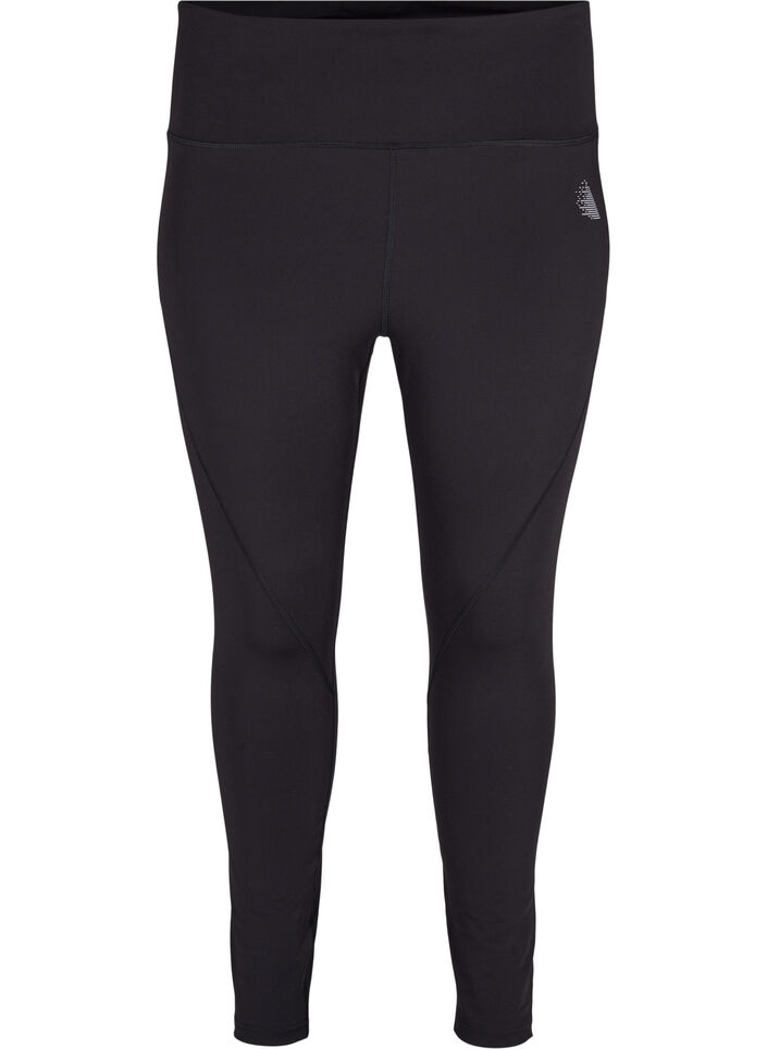 CORE, V-SHAPE DEFINE TIGHTS - Cropped training tights with v-shape back, Black, Packshot image number 0