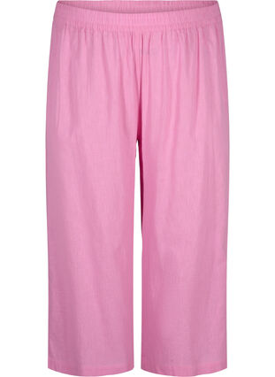7/8 cotton blend pants with linen, Rosebloom, Packshot image number 0