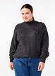Knitted blouse with bow detail, Dark Grey White Mel., Model image number 0
