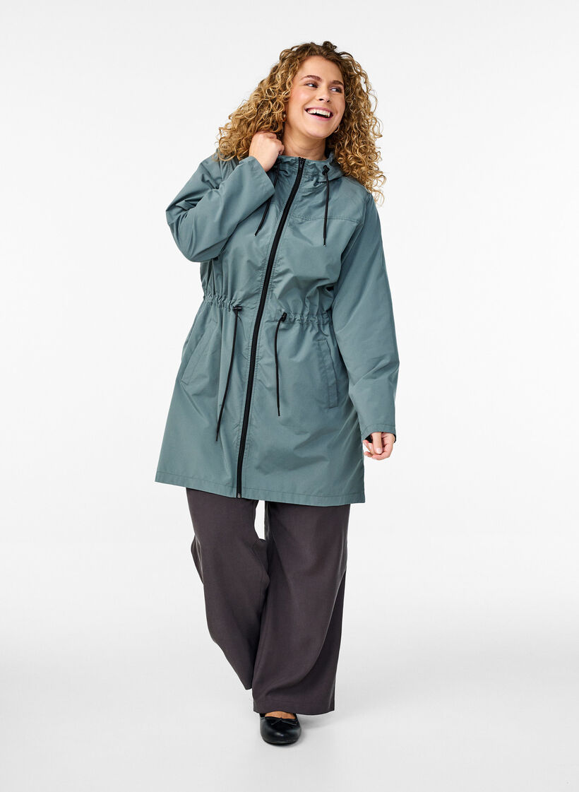 Lightweight parka with a hood, Green, Model image number 1