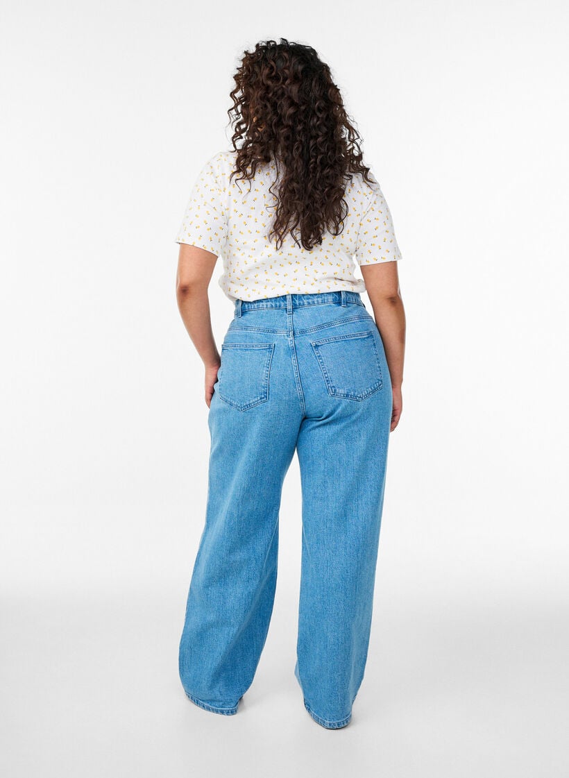 Cotton T-shirt with all-over print, White, Model image number 2