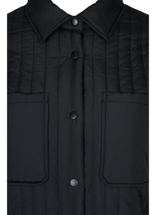 Quilted jacket with chest pockets and a collar, Black, Packshot image number 2