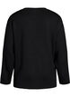 Jersey blouse with a diagonal ruffle detail, Black, Packshot image number 1