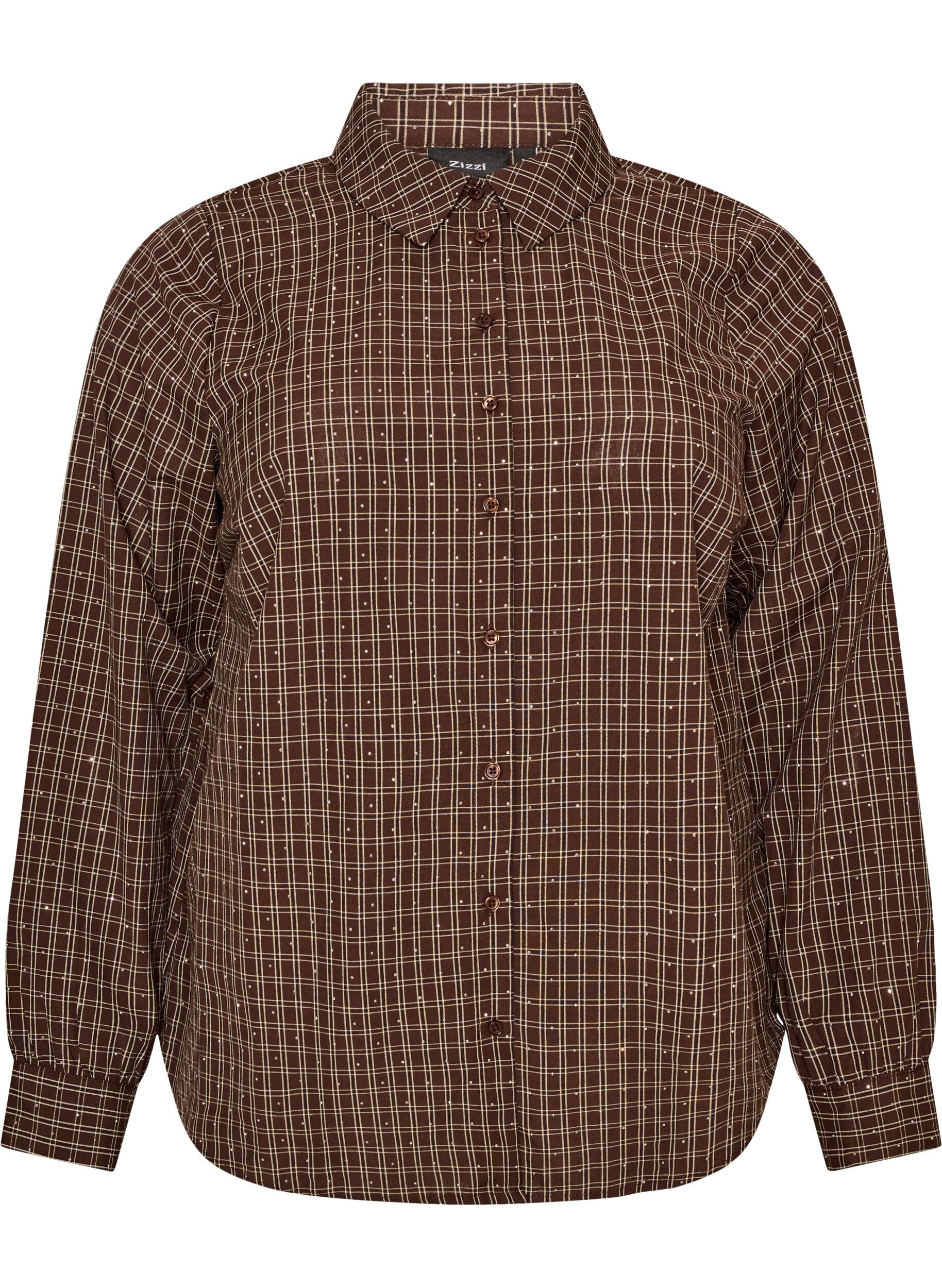 Checked shirt with rhinestones