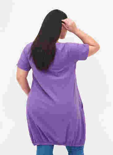 Short-sleeved cotton dress, Deep Lavender, Model image number 1